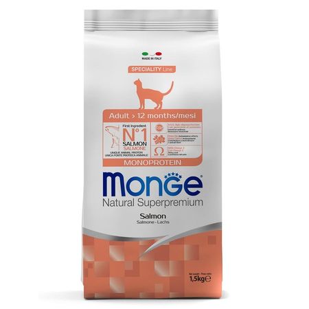 Monge Cat Speciality Line Monoprotein Adult полнорационный сухой корм для кошек, с лососем