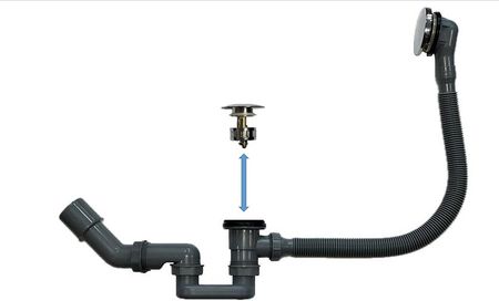 Слив-перелив Alba Spa E1 САЕ100100 click-clack цвет Серый 6823₽