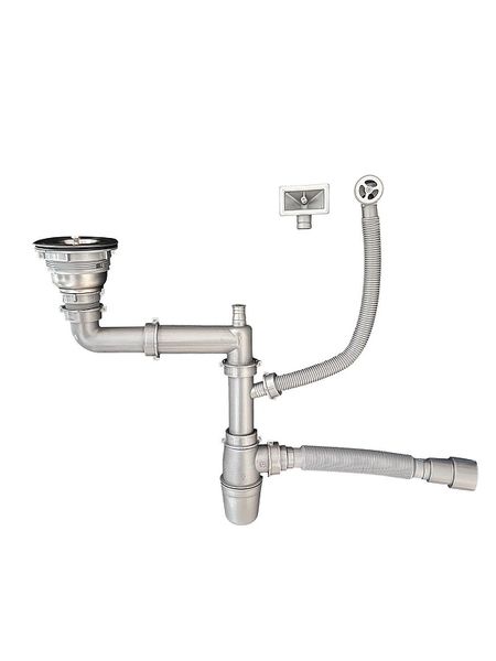 Сифон для кухонной мойки Aquanet 372024 цвет Серый 2290₽