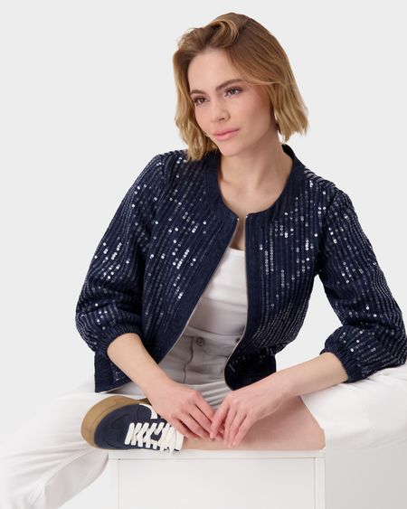 Джинсовый жакет с пайетками из 100% хлопка
