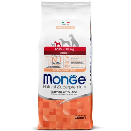 Monge Dog Speciality Line Monoprotein Mini полнорационный сухой корм для собак мелких пород с лососем и рисом 6913₽