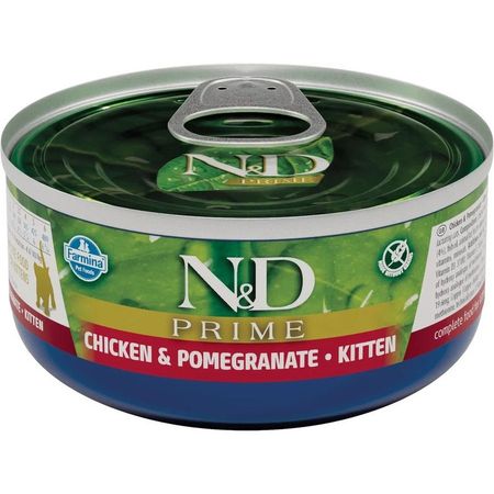 Farmina N ampD Cat Prime Chicken amp Pomegranate Kitten влажный беззерновой корм для котят с курицей и гранатом - 70 г х 24 шт 4382₽