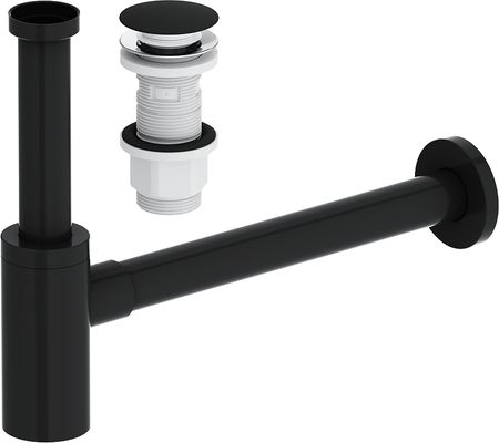 Донный клапан EWRIKA HFEW06030 + HFEW08030 с сифоном цвет Черный матовый