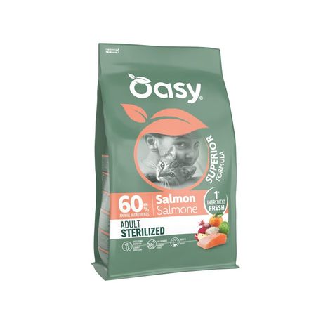 Oasy Dry Cat Adult Sterilized сухой корм для взрослых стерилизованных кошек с ЛОСОСЕМ - 15 кг 2419₽