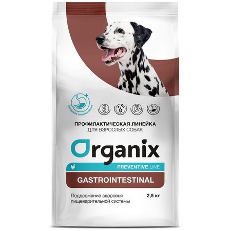 Organix Gastrointestinal сухой диетический корм для взрослых собак всех пород при заболеваниях ЖКТ с курицей - 25 кг 1682₽