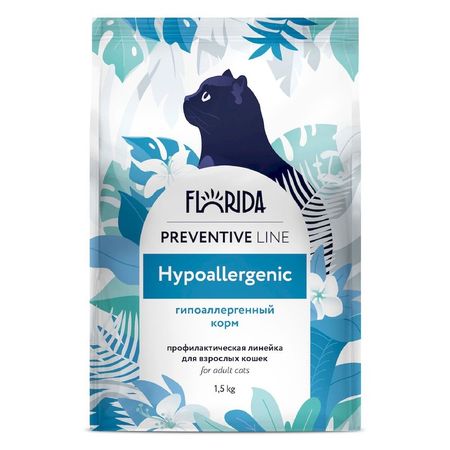 Florida Preventive Line Hypoallergenic полнорационный сухой корм для кошек гипоаллергенный - 15 кг 1252₽