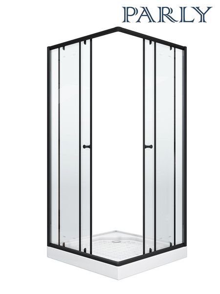 Душевой уголок Parly 80x80 ZQ81B профиль Черный стекло прозрачное 19900₽