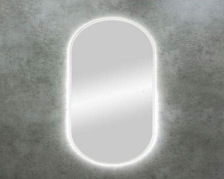 Зеркало Art Max Bari 70 AM-Bar-700-1100-DS-F-White с подсветкой цвет Белый с сенсорным выключателем 16198₽