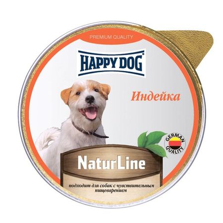 Happy Dog Natur Line полнорационный влажный корм для собак и щенков паштет с индейкой в ламистерах - 125 г 1352₽