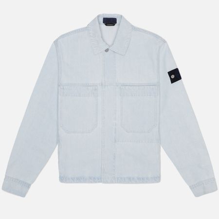 Мужская джинсовая куртка Stone Island Indigo Denim-Ultra Bleached 13.5 Oz