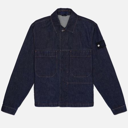 Мужская джинсовая куртка Stone Island Indigo Denim-Rinsed Coach 13.5 Oz