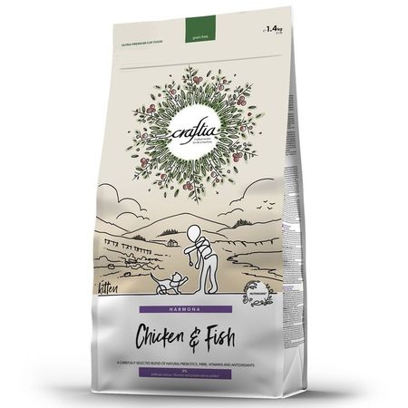 Craftia Harmona Kitten сухой корм для котят с курицей и рыбой - 14 кг 3259₽