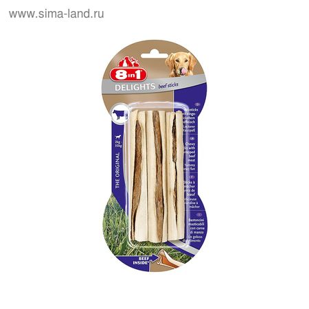 Палочки 8in1 DELIGHTS Beef для мелких и средних пород, говядиной, 3×13 см