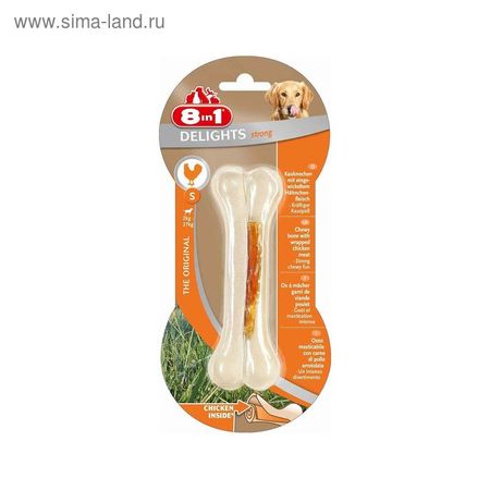 Сверхпрочная косточка 8in1 DELIGHTS Strong S для мелких и средних собак, с курицей, 11 см