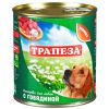 Трапеза влажный корм для собак, фарш из говядины, в консервах
