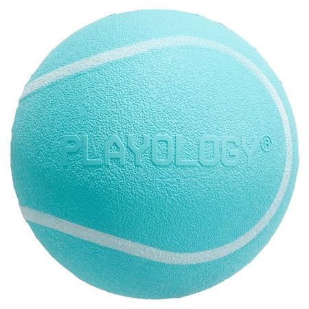 Playology Squeaky Chew Ball игрушка для собак средних и крупных пород жевательный мяч с пищалкой с ароматом арахиса голубой - 8 см 900₽