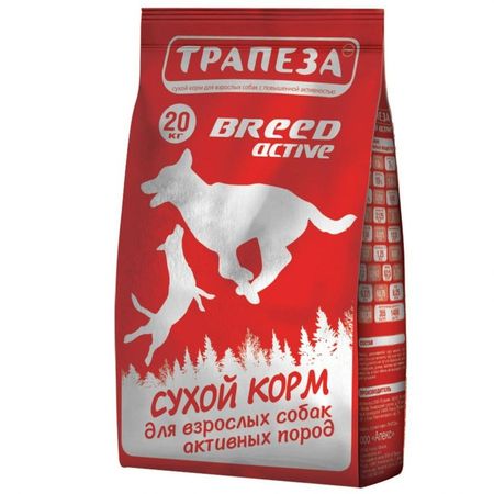 Трапеза Breed Active сухой корм для собак с высокой активностью с говядиной - 20 кг 3419₽