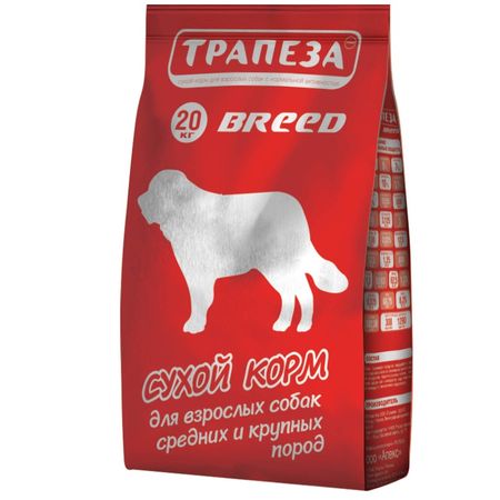 Трапеза Breed сухой корм для собак средних и крупных пород с говядиной - 20 кг 3496₽