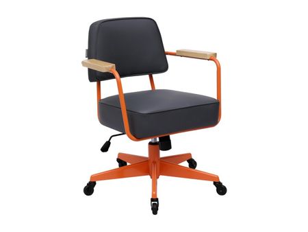 Офисное кресло divanru Фэнси Экокожа ГрафитОранжевый 18990₽
