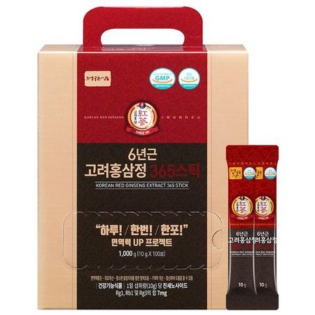 [Jungwon Sam] 6 Year Old Korean Red Ginseng Extract 365 Stick (1kg/10g x 100 sticks),Korean health food