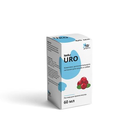 Ledu vet pharm Uro Леду-Уро кормовая добавка кошкам и собакам при МКБ уроциститах проблемах мочевыводящих путей 60 мл 1560₽