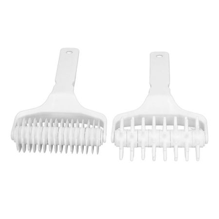 2pcs Long Handle Pizza Dough Roller Docker White Pizza Hole Puncher Pizza Dough Docker  Making Bread