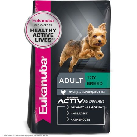 Eukanuba Adult Toy Breed полнорационный сухой корм для собак миниатюрных пород с птицей - 15 кг 1248₽