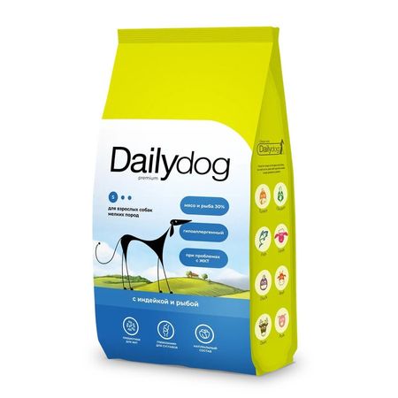 Dailydog сухой корм для собак мелких пород, с индейкой и рыбой