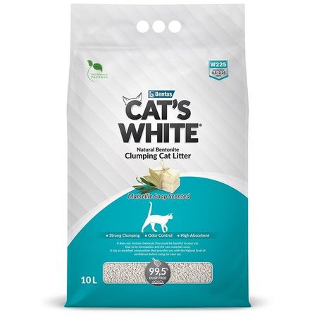Cat's White Marseille soap наполнитель для кошачьего туалета комкующийся с ароматом марсельского мыла