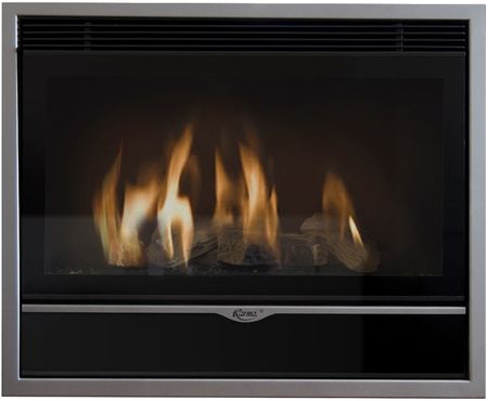 Встраиваемый газовый камин Karma ELEGANCE 67 EXCLUSIVE Huge line 60 silver metallic NG