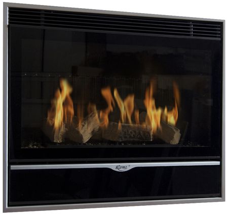 Встраиваемый газовый камин Karma ELEGANCE 77 EXCLUSIVE Slim line 15 silver metallic PB