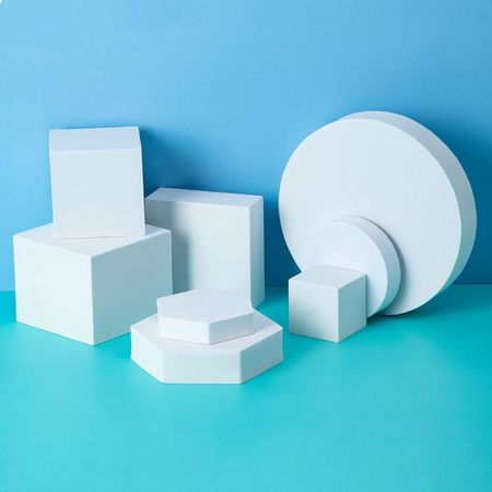 8 in 1 Different Sizes Geometric Cube Solid Color Photography Photo Background Table Shooting Foam Props белый