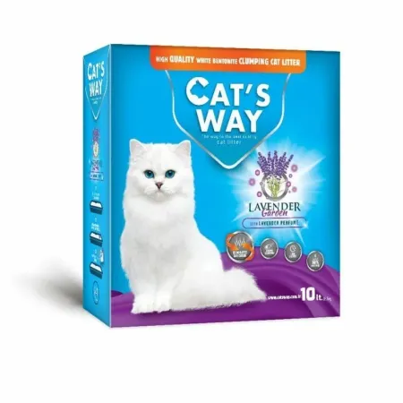 Cats way Box White Cat Litter With Lavander And Purple Granule наполнитель для кошачьего туалета с ароматом лаванды