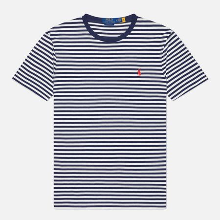 Мужская футболка Polo Ralph Lauren Embroidered Logo Stripe Custom Slim