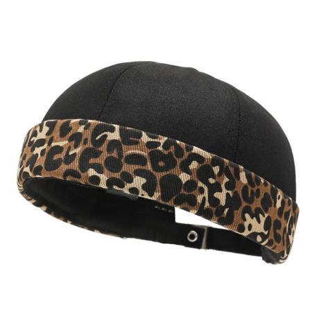 Washed Cotton Docker Beanie Solid Color Docker Hats Retro Brimless Cap  Unisex чёрный