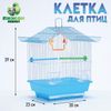 Клетка для птиц укомплектованная Bd-1/1d, 30 х 23 х 39 см, голубая