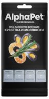 Крем-лакомство для кошек AlphaPet Superpremium креветка и моллюски