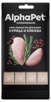 Крем-лакомство для кошек AlphaPet Superpremium курица и клюква