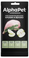 Крем-лакомство для кошек AlphaPet Superpremium кролик и яблоко