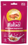 Лакомство для кошек и котят Molina Healthy Skin &amp; Shiny Coat Хрустящие подушечки с начинкой из лосося и краба Китай