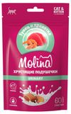 Лакомство для кошек и котят Molina Urinary Хрустящие подушечки с начинкой из тунца и креветок Китай