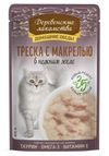 Корм влажный для кошек Деревенские лакомства Домашние обеды треска с макрелью в нежном желе